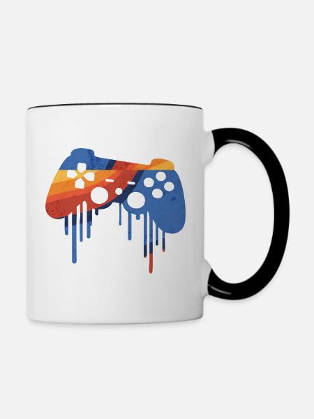 Gaming retro - Tasse zweifarbig - Weiß/Schwarz