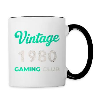 Vintage 1980 – Gaming Club Retro Birth Year - Contrasting Mug - white/black - Right