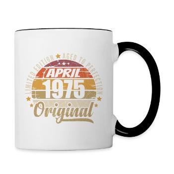 April 1975 Birthday Gift - Contrasting Mug - white/black - Right