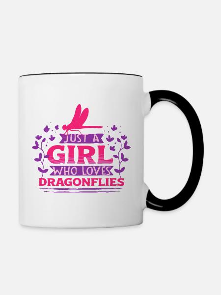 Libelle Libellen - Tasse zweifarbig - Weiß/Schwarz