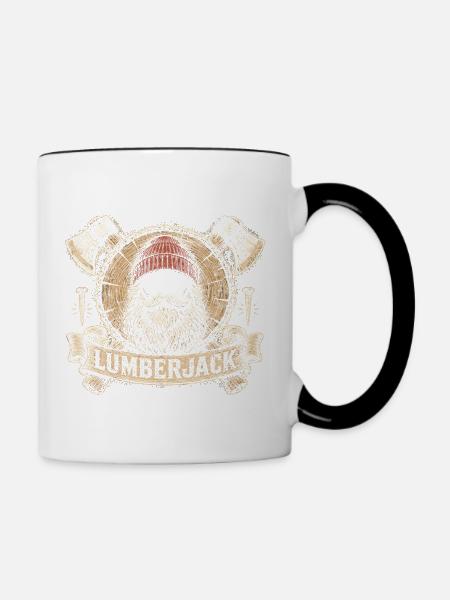 Holzfäller Baumfäller Waldarbeiter - Tasse zweifarbig - Weiß/Schwarz