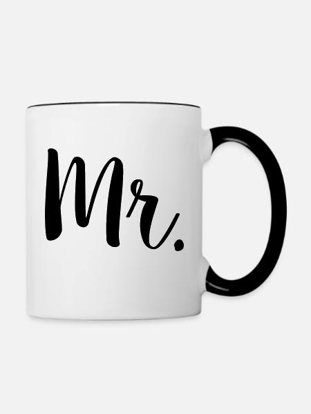 Mr. - Tasse zweifarbig - Weiß/Schwarz