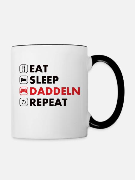 Daddeln - Tasse zweifarbig - Weiß/Schwarz