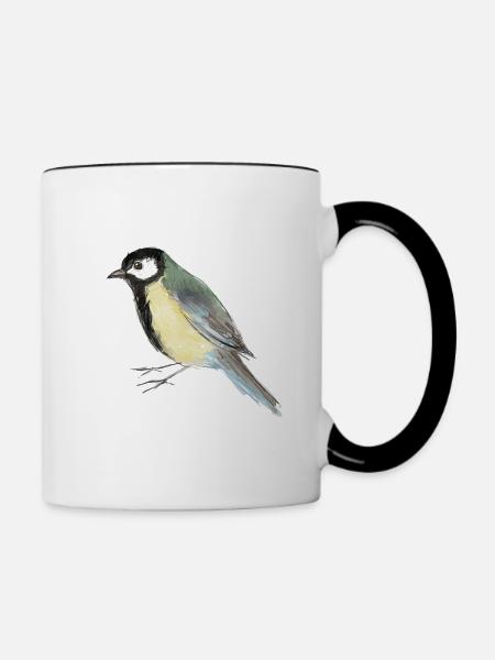 Kohlmeise - Tasse zweifarbig - Weiß/Schwarz