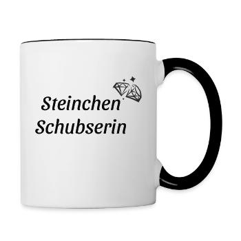 Steinchenschubserin - Tasse zweifarbig - Weiß/Schwarz - Rechts