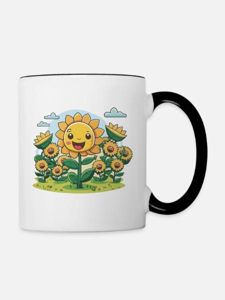 Sonnige Felder - Tasse zweifarbig - Weiß/Schwarz