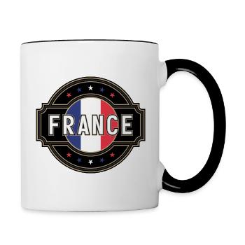 France - Mug contrasté - blanc/noir - Droite