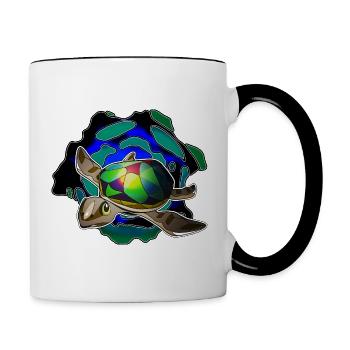 Sea turtles - Contrasting Mug - white/black - Right