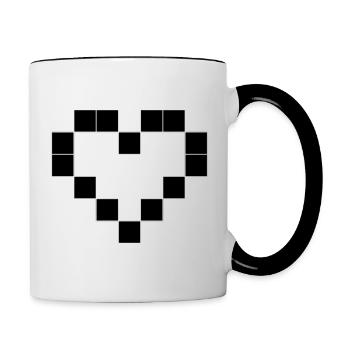 Pixel Heart - Contrasting Mug - white/black - Right