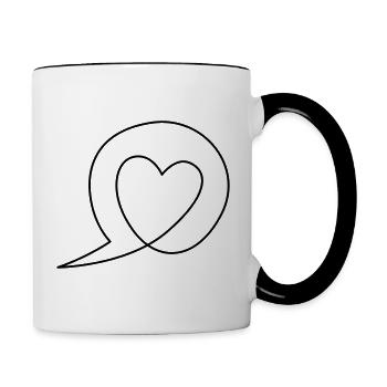 Speech bubble with heart - Contrasting Mug - white/black - Right