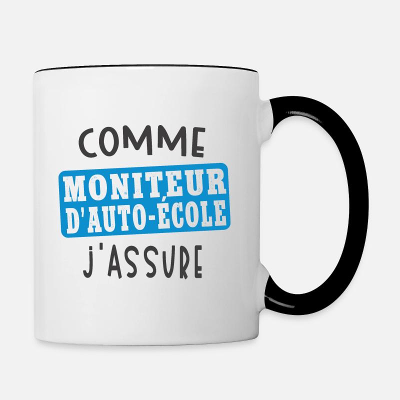 Moniteur Auto-école - Mug contrasté - blanc/noir