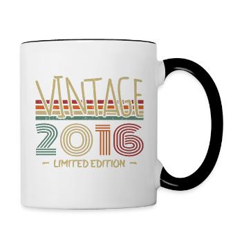 Vintage 2016 Retro 2016 Birthday Gift - Contrasting Mug - white/black - Right