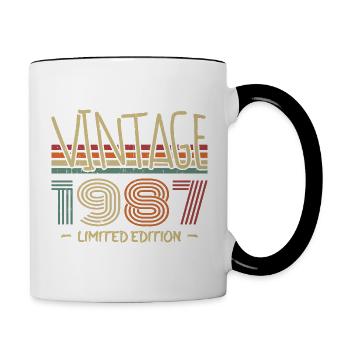 Vintage 1987 Retro 1987 Anniversary Gift - Contrasting Mug - white/black - Right