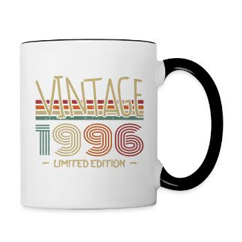Vintage 1996 Retro 1996 Anniversary Gift - Contrasting Mug - white/black - Right