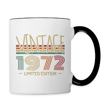 Vintage 1972 Retro 1972 Anniversary Gift - Contrasting Mug - white/black - Right