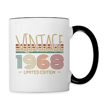 Vintage 1968 Retro 1968 Anniversary Gift - Contrasting Mug - white/black - Right