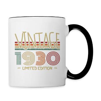 Vintage 1930 Cadeau Anniversaire 1930 Rétro1930 - Mug contrasté - blanc/noir - Droite
