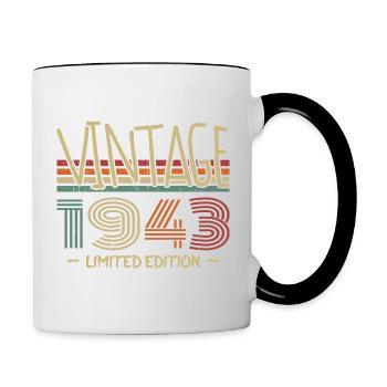 Vintage 1943 Retro 1943 Anniversary Gift - Contrasting Mug - white/black - Right