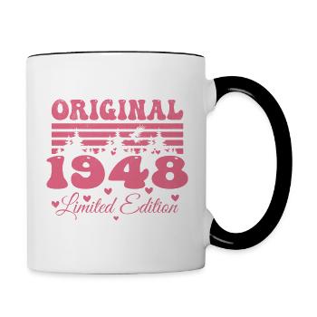 Women's 76th Birthday 1948 Gift | Born in 1948 - Contrasting Mug - white/black - Right
