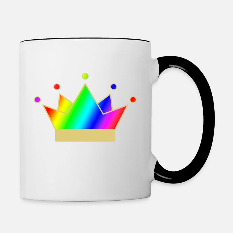 Rainbow Crown - Tasse zweifarbig - Weiß/Schwarz
