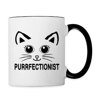 Cat face - Contrasting Mug - white/black - Right