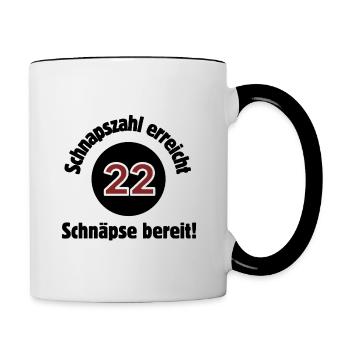22nd birthday schnapps number reaches schnapps ready - Contrasting Mug - white/black - Right
