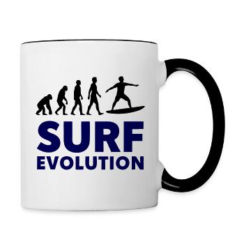 Surf Evolution Board Meer - Tasse zweifarbig - Weiß/Schwarz - Rechts