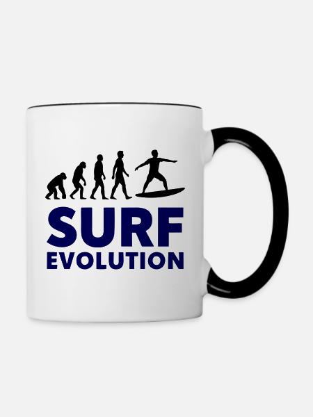 Surf Evolution Board Meer - Tasse zweifarbig - Weiß/Schwarz