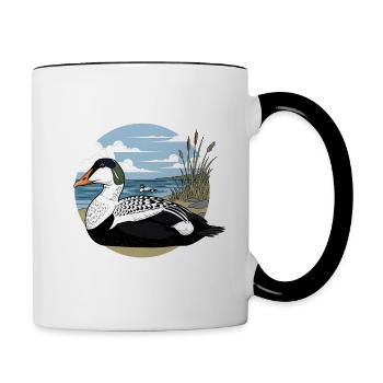 Eider Duck Somateria Mollissima - Mug contrasté - blanc/noir - Droite
