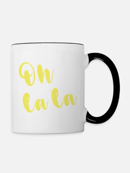 OH LA LA - Tasse zweifarbig - Weiß/Schwarz