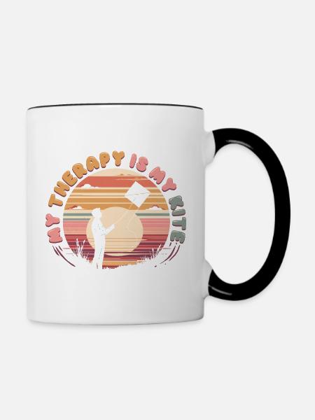 Drachen Drachensteigen - Tasse zweifarbig - Weiß/Schwarz