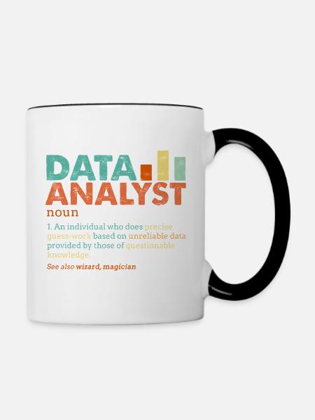 Data Analyst Retro Farbblöcke - Tasse zweifarbig - Weiß/Schwarz