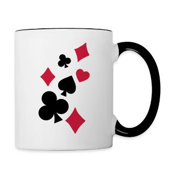 Spielkarten - Tasse zweifarbig - Weiß/Schwarz - Rechts