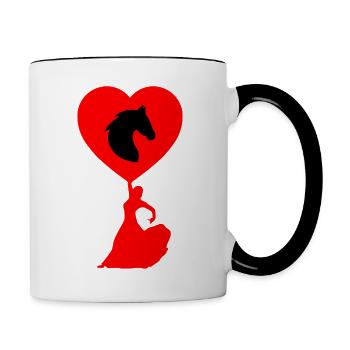 Pferd - Tasse zweifarbig - Weiß/Schwarz - Rechts