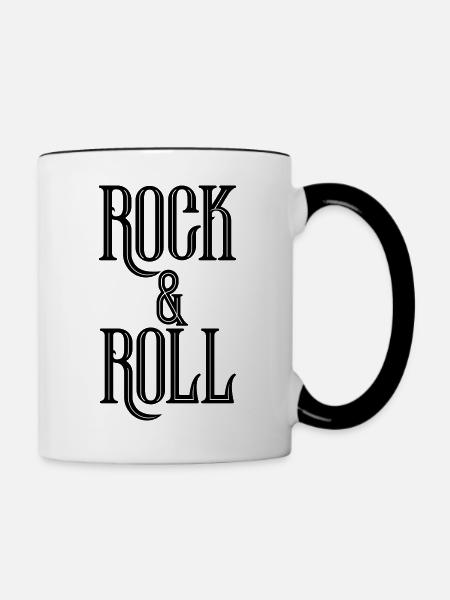 Rock & Roll - Tasse zweifarbig - Weiß/Schwarz