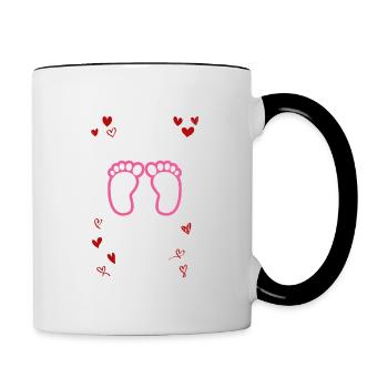 you can't stop asking when we are having baby now - Contrasting Mug - white/black - Right