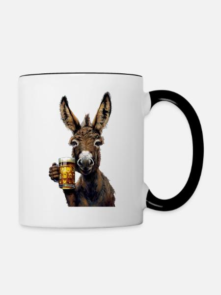 Esel - Tasse zweifarbig - Weiß/Schwarz