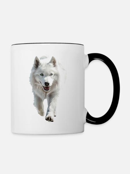 Samojede - Tasse zweifarbig - Weiß/Schwarz