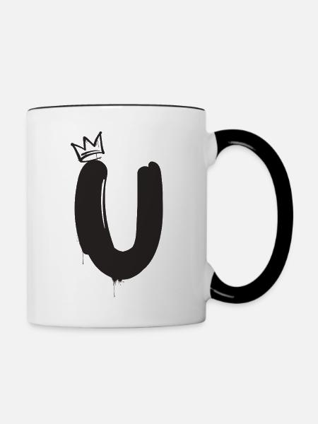 U - Tasse zweifarbig - Weiß/Schwarz