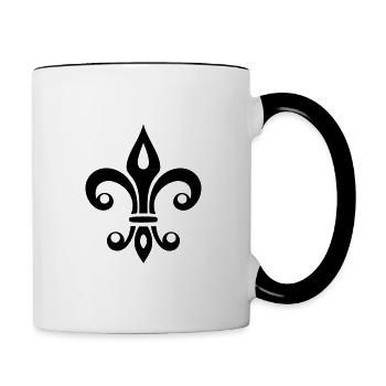 French lily, fleur de lys, lis, symbol - Contrasting Mug - white/black - Right