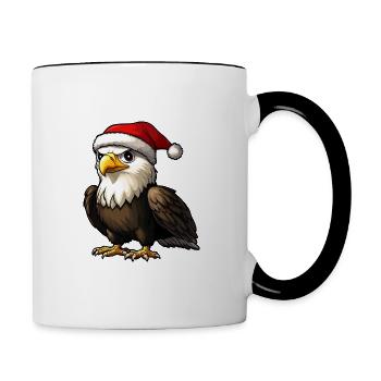 Adler Weihnachten - Tasse zweifarbig - Weiß/Schwarz - Rechts