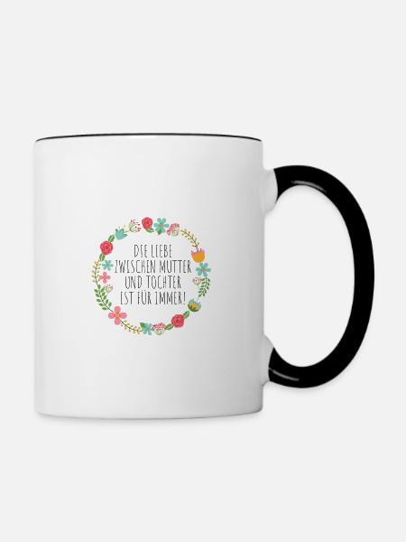 Mutter Tochter Liebe - Tasse zweifarbig - Weiß/Schwarz