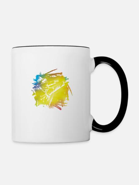 Karate - Tasse zweifarbig - Weiß/Schwarz
