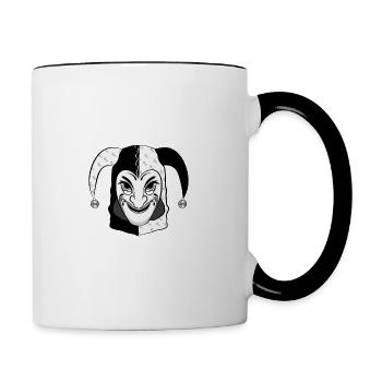 Ueli Maske Basler Fasnacht Morgenstreich Basel - Tasse zweifarbig - Weiß/Schwarz - Rechts