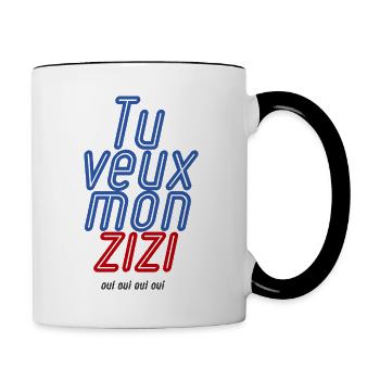 Tu veux mon zizi - Mug contrasté - blanc/noir - Droite