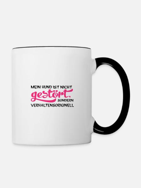 Hund - Tasse zweifarbig - Weiß/Schwarz
