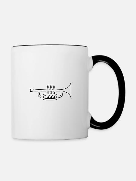 Trompete - Tasse zweifarbig - Weiß/Schwarz
