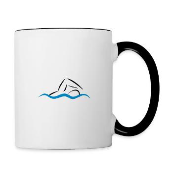 Kraulschwimmen - Tasse zweifarbig - Weiß/Schwarz - Rechts