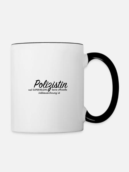 Polizistin - Tasse zweifarbig - Weiß/Schwarz