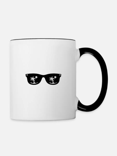 Sommer - Tasse zweifarbig - Weiß/Schwarz